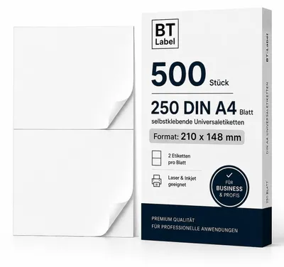 Image de 500 étiquettes d'expédition autocollantes, format 210 x 148 mm