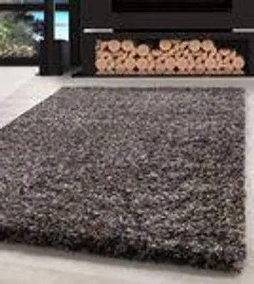 Produktbild von Hochflor Shaggy Teppich Meliert Design Langflor Teppich Vintage-Stil Teppich Wohnzimmer, Größe: 60 x 110 cm, Farbe: Taupe