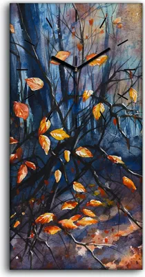 Produktbild von Dekor Leinwand Uhr Wandbilder 30x60 Malerei Abstrakte Wald Bäume Blätter - schwarze Hände