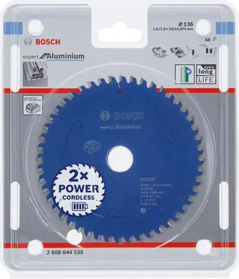 Produktbild von Kreissägeblatt für Akkusägen Expert for Aluminium, 136 x 1,6/1 x 20, 48 Zähne