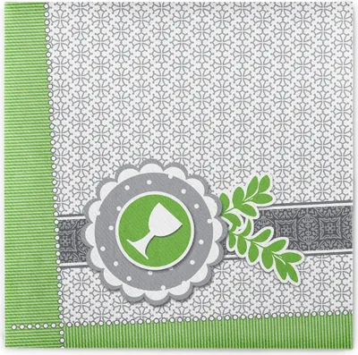 Produktbild von Sovie HORECA Serviette Kelch-Taube in Grün aus Linclass® Airlaid 40 x 40 cm, 50 Stück - Taufe Kommunion/Konfirmation
