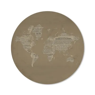 Produktbild von MuchoWow® Mauspad Mousepad Weltkarte - Braun - Zeitung 40x40 cm - Mousepads - Maus Mat - Pad - Mausunterlage - Schreibtisch Accessoires