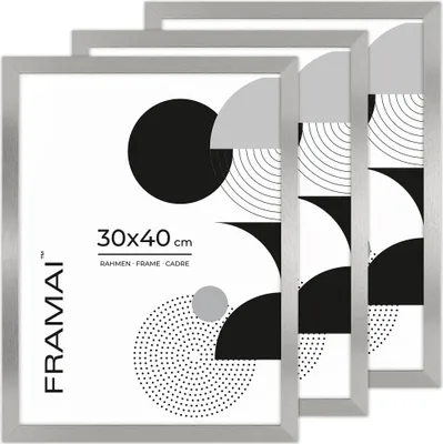 Produktbild von LUCA® Frames, HEN S, 3er-set Bilderrahmen, Farbe Silber, 30x40 cm