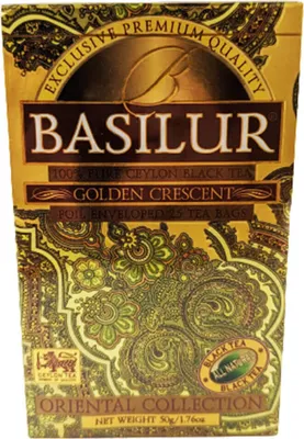 Produktbild von Basilur Schwarzer Ceylon Tee Golden Crescent 25 Teebeutel Schwarztee
