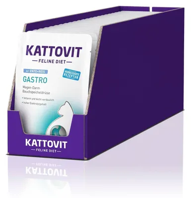 Zdjęcie produktu dla Kattovit - Feline Diet Pouch Gastro 24x85g | Kaczka i ryż