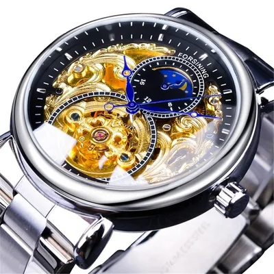 Produktbild von Forsining LU-14507 Herrenuhr Silber/Schwarz KP14507