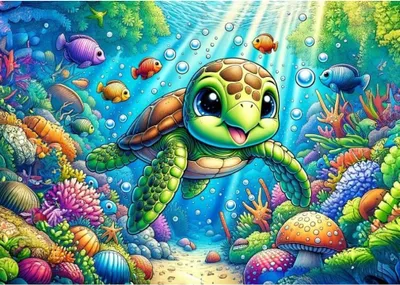 Produktbild von KUNSTPUZZLE-Puzzle Sü ß e Meeresschildkrö te 25 dlks