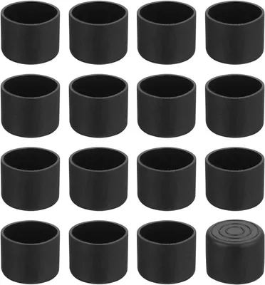 Obrázok produktu pre Ochranné kryty na nohy 32 mm, 24 kusov, protišmykové okrúhle, čierne, na ochranu nábytku