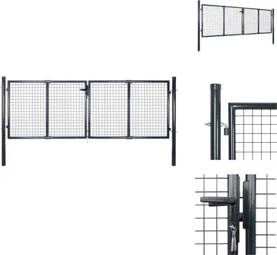 Produktbild von vidaXL Mesh-Gartentor Verzinkter Stahl 289 x 75 cm Grau -  Gartentore