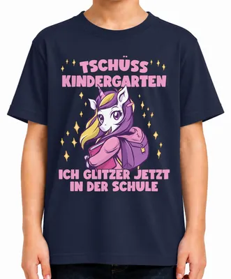 Productafbeelding van Einhorn schoolstart 2027, kinder T-shirt, voor de eerste schooldag, meisjes, cadeau, marineblauw, maat 116