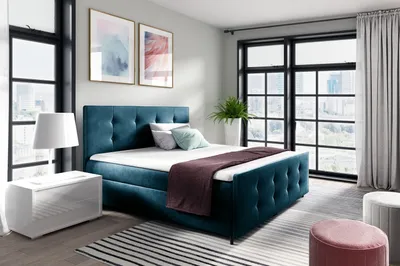 Produktbild von Polsterbett CELESTE – 120x200, Blau + GRATIS Topper