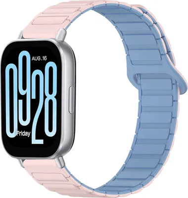 Obrázek produktu pro Pro Xiaomi Redmi Watch 5 Active Dvoubarevný silikonový magnetický náhradní pásek na ruku Pink
