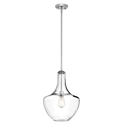 Immagine prodotto di Lampada a sospensione Everly cromata 1xE27x60W in vetro, dimensioni: 149,9x35x35 cm, IP20, Kichler