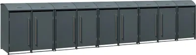 Obrázek produktu pro Kovový odpadkový koš Westmann Moderna 9 9x240 L antracit 83x628x135 cm