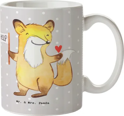 Produktbild von Mr. & Mrs. Panda Becher Sozialarbeiter Herz - Grau Pastell - Geschenk, Pott, Kaffeepott, Kaffeetasse, Teetasse, Tasse, schöne