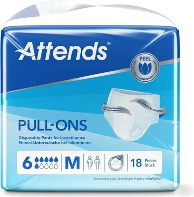 Image de ATTENDS Pull-Ons 6 Medium - 8 paquets de 18 protections