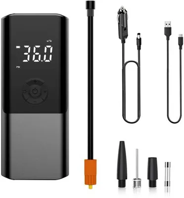 Zdjęcie produktu dla Elektryczna pompka ręczna, wielofunkcyjna ładowarka samochodowa do opon i rowerów, kompaktowa i przenośna.
