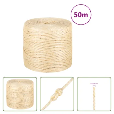 Obrázok produktu pre The Living Store Lano 100% sisal 4 mm 50 m