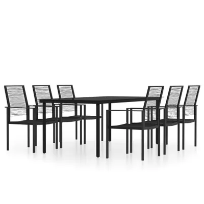 Produktbild von vidaXL 7-tlg. Garten-Essgruppe Schwarz
