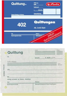 Produktbild von Formularbuch Quittung A6 402 2x40 Blatt selbstdurchschreibend VE=48x4 Stück
