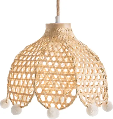 Produktbild von BELIANI Hängelampe Naturfarben Rattan Geflecht Boho Stil Hängeleuchte Pendelleuchte für Esszimmer Kinderzimmer Küche Wohnzimmer Schlafzimmer