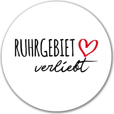 Produktbild von Huuraa Aufkleber Ruhrgebiet verliebt 10cm rund Sticker Geschenkidee