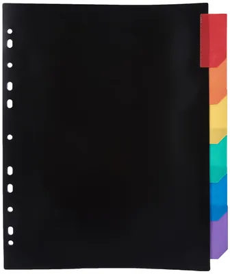 Zdjęcie produktu dla Zestaw Viquel Maxi, 6 arkuszy oddzielających format A4, wykonanych z polipropylenu, seria Rainbow Class
