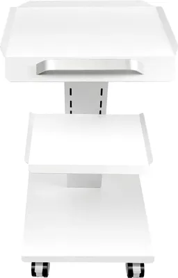 Immagine prodotto di Carrello da parrucchiere - Carrello a 3 ripiani - 4 ruote bloccabili - Prese elettriche - Acciaio e PVC - Bianco