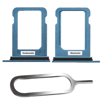 Produktbild von iPHONE 13 MINI SIM KARTEN HALTER TRAY ADAPTER FACH STECKER SLOT CARD + NADEL BLAU