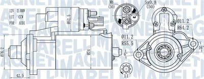 Produktbild von MAGNETI MARELLI 063721512010 Starter Anlasser 2kW für VW GOLF VI (5K1) 12V