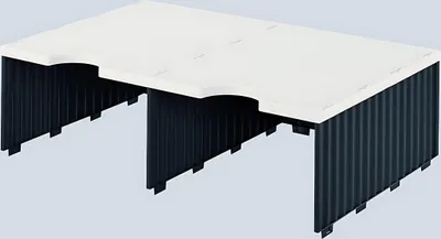 Produktbild von styro Aufbaueinheit styrodoc duo 2 Fächer schwarz/grau