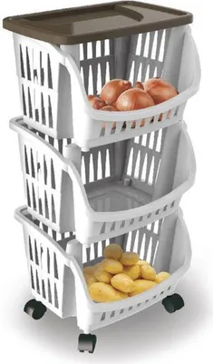 Produktbild von BAMA Mobiles Regal TIDY, weiß und braun