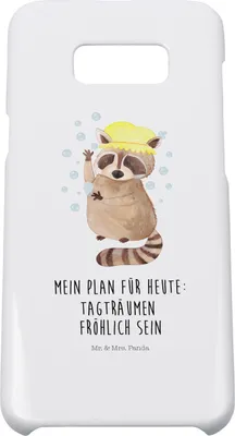 Produktbild von Mr. & Mrs. Panda Samsung Galaxy S8 plus Handyhülle  Waschbär - Weiß - Geschenk, Waschen, Lustige Sprüche, Hülle, Plan, Handy Case, Cover, Seifenblasen, Tagträumen