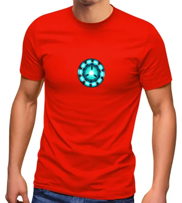 Produktbild von Herren T-Shirt Motiv Arc Reactor Iron Comic Film Blockbuster Parodie Fun-Shirt lustig Moonworks® rot L