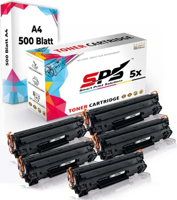 Produktbild von Druckerpapier A4 + 5x Multipack Set Kompatibel für HP LaserJet Professional P 1605 (CE278A/78A) Toner-Kartusche Schwarz 2XL 3000 Seiten