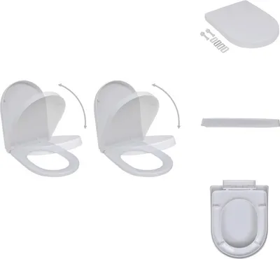 Obrázek produktu pro vidaXL Toaletní sedátka s měkkým zavíráním 2 ks. Plastové bílé - WC sedátka