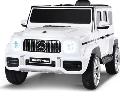 Produktbild von GOPLUS 12V Elektroauto Mercedes Benz G63, Kinderfahrzeug mit 2,4G Fernbedienung, LED-Lichter & Scheinwerfer, Kinderauto 3-5 km/h, für Kinder 3–8 Jahre, bis 30 kg (Weiß)