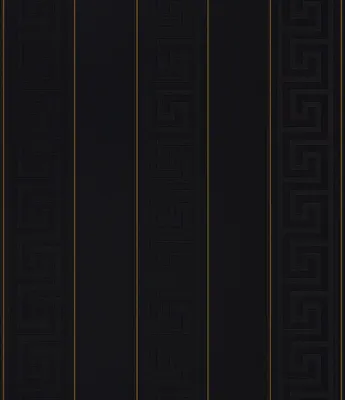 Immagine prodotto di Profhome 935244-GU Carta da parati in lana a righe leggermente goffrata lucida nero oro 7,035 m2