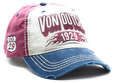 Zdjęcie produktu dla Czapka bejsbolówka Von Dutch, styl retro, kolor niebieski/szary/różowy