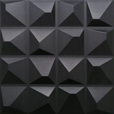 Produktbild von DECCART | 3D Wandpaneele & Deckenpaneele Schwarz | Dekorative Schaumstoff-Kasetondecken | 50 cm x 50 cm | 0,25 m²
