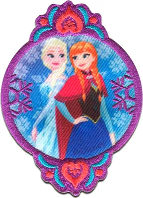 Produktbild von Disney © Frozen Die Eiskönigin Elsa & Anna 1 - Aufnäher, Bügelbild, Aufbügler, Applikationen, Patches, Flicken, Größe: 7 x 6 cm