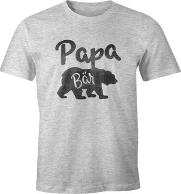 Produktbild von Papa Bär Shirt Herren T-Shirt Watercolor Bären Familie Moonworks® Papa grau-meliert XXL