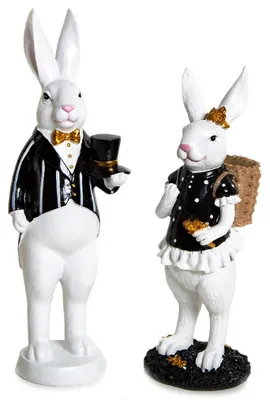 Produktbild von Elzusha – Set aus 2 eleganten Osterhasen zur Dekoration