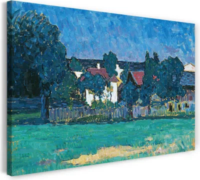 Produktbild von Leinwandbild (80x60cm): Alexej von Jawlensky - Wasserburger Landschaft, echter Holz-Keilrahmen inkl. Aufhänger, handgefertigt in Deutschland