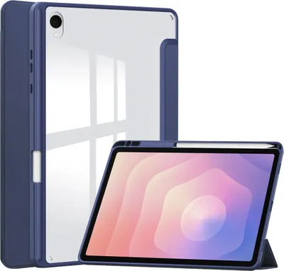 Produktbild von Schutzhülle mit Klappe für Galaxy Tab S11, Bizon Case Tab Clear Matt, Dunkelblau