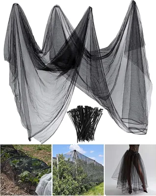 Productafbeelding van Muskietennet 3 x 30 m, zwart, insectengaas voor plantenbescherming