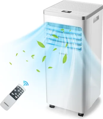 Produktbild von COSTWAY 4in1 Mobile Klimaanlage 7000BTU/2,1kW für 65m³ Klimagerät 54dB Entfeuchter, Ventilator, Schlafmodus, inkl. 24H Timer, Fernbedienung, Abluftschlauch, EEK A, 16-32℃, R290, Weiß