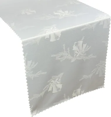 Produktbild von Fleckenresistente Tischtuchläufer Weihnachtsglocken 907 Weiß 40x160 cm