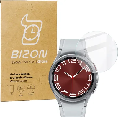 Produktbild von Bizon Glass Watch, klares gehärtetes Glas für Galaxy Watch 6 Classic 43 mm