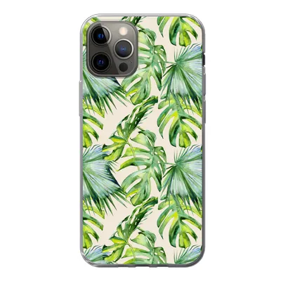 Produktbild von MuchoWow® Handyhülle Schutzhülle Hülle für iPhone 13 Pro Blätter - Muster - Monstera Silikon Softcase Handy Hülle - Handy-Tasche